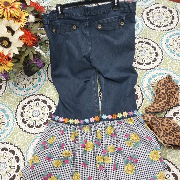 1020 Size 14p Lee One True Fit Upcycled Stretch Bell-Bottoms - Picture 3 of 6